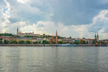 Panorama görünüm Buda Bankası Tuna Nehri Budapest City, Macaristan.