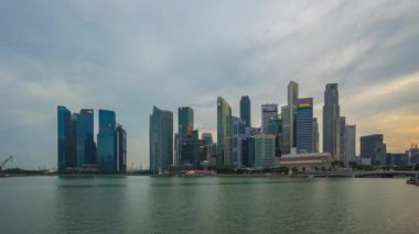 Gün gece zaman atlamalı video Singapur şehir manzarası Singapur City, Singapur timelapse 4k