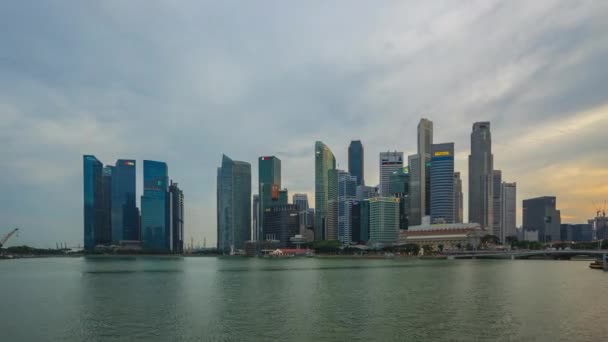 Dia Para Noite Time Lapse Vídeo Singapore City Skyline Singapore — Vídeo de Stock