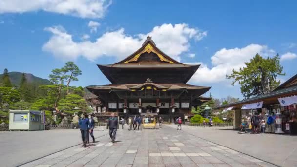 Långtidssekvenser Video Zenkoji Tempel Nagano Prefektur Japan Timelapse — Stockvideo