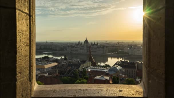 Idő Telik Felvétel Budapest Városára Magyarországi Timelapse — Stock videók