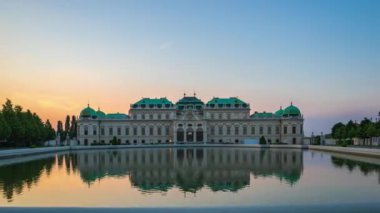 Belvedere Müzesi Bahçe Timelapse videoda Viyana, Avusturya zaman atlamalı 4k