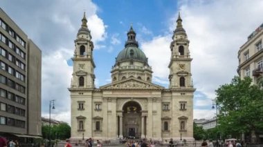 Budapeşte St. Stephen's Basilica turist timelapse Macaristan, zaman atlamalı 4k ile