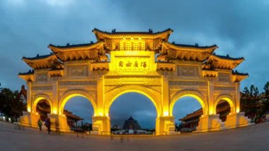 Chiang Kai-shek Memorial Hall Taipei City, Tayvan timelapse 4k video lapse Time