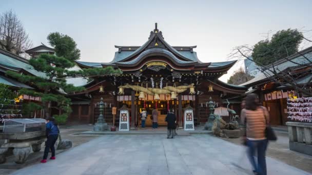 Fukuoka Japonya Zaman Atlamalı Gecede Kushida Tapınak Gün Timelapse Video — Stok video