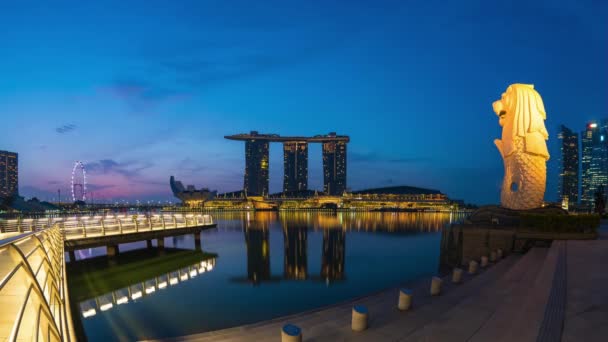 Ciudad Singapur Singapur Abril 2018 Lapso Tiempo Noche Día Del — Vídeos de Stock