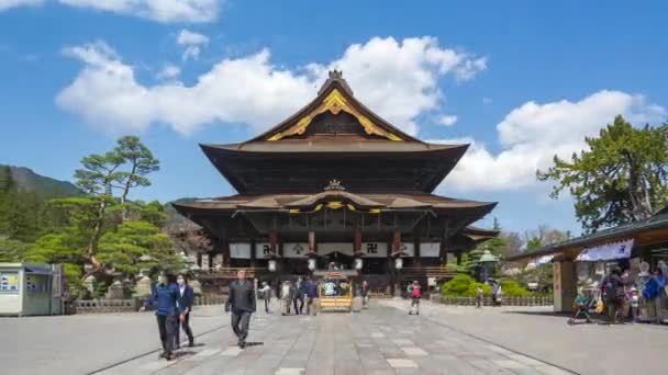 Проміжок Часу Відео Людей Подорожують Zenkoji Храм Нагано Японія Timelapse — стокове відео