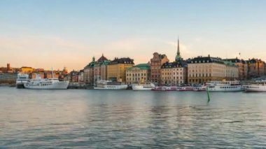 Stockholm şehir manzarası gün gece timelapse Stokholm zaman atlamalı olarak için