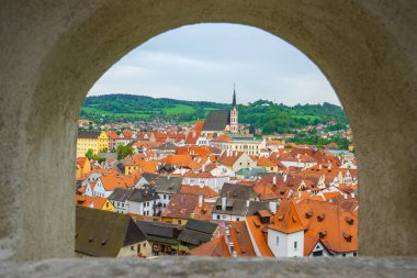 Çek Cumhuriyeti'nde Cesky Krumlov şehir manzarası.