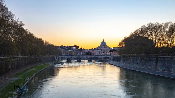 Vista Atardecer Basílica San Pedro Vaticano — Foto de Stock