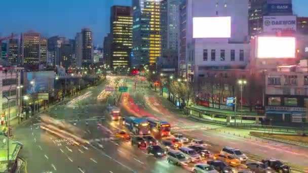 Ruch Centrum Seulu Korei Południowej Timelapse — Wideo stockowe