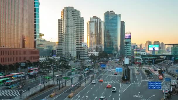 Ruch Centrum Seulu Korei Południowej Timelapse — Wideo stockowe