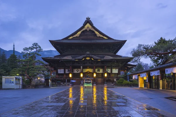 Gece Zenkoji Tapınakta Nagano Japonya — Stok fotoğraf