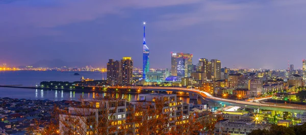 Панорама Перегляд Hakata Міський Пейзаж Горизонт Фукуока Японія — стокове фото