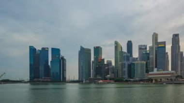 Singapur manzarası gün gece timelapse içinde Singapore city zaman atlamalı 4k için