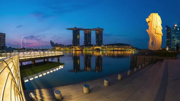 Miasto Singapur Singapur Kwietnia 2018 Panoramę Singapuru Panoramę Miasta Budynkami — Wideo stockowe