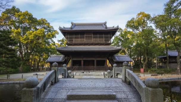 Временное Видео Храма Сёфукудзи Фукуоке Япония — стоковое видео