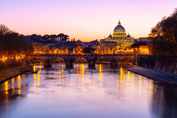 Night View Peter Basilica Vatican — Stock Photo, Image