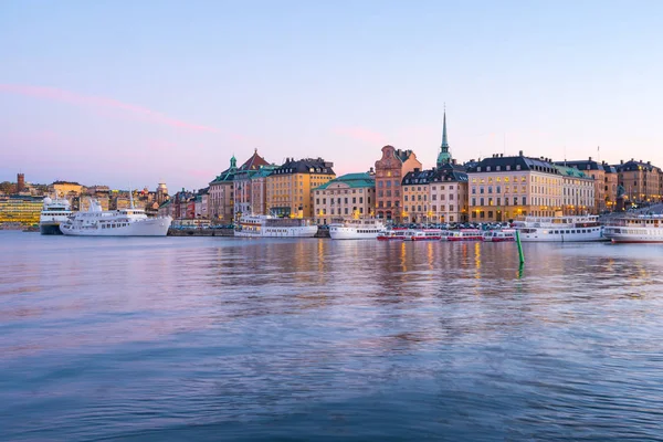 Присмерк Сіті Горизонт Стокгольмі Швеції — стокове фото
