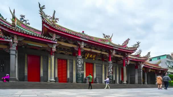 Zeitraffer Video Vom Xingtianischen Tempel Taipeh Taiwan Zeitraffer — Stockvideo