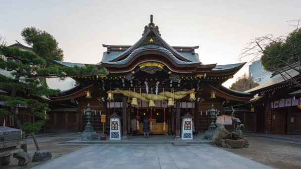 Video Lapso Tiempo Del Santuario Kushida Hakata Fukuoka Japón — Vídeo de stock