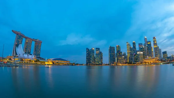 Панорама Видом Затоку Марина Сінгапура Вночі — стокове фото