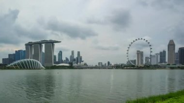 Singapur şehir manzarası timelapse gün gece zaman atlamalı Singapur için