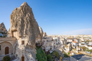 Kapadokya Cappadocia şehir manzarası görünümünü.
