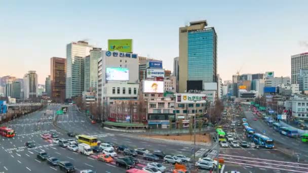 Seoul Gród Upływ Czasu Ruchu Seul Korea Południowa Timelapse — Wideo stockowe