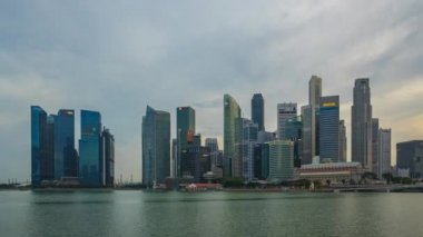 Singapur manzarası gün gece zaman atlamalı Singapur City için