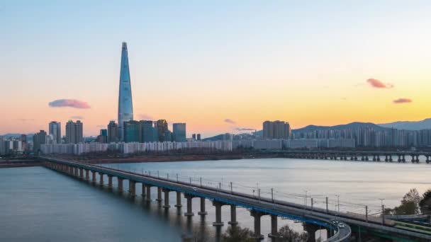 Seoul City Skyline Upływ Czasu Wideo Mieście Seul Korea Południowa — Wideo stockowe