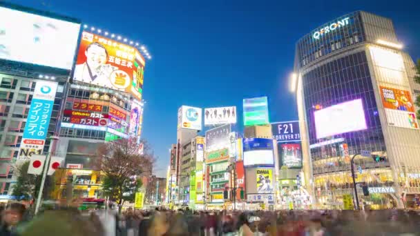 Токіо Японія Січня 2017 День Ніч Проміжок Часу Сібуя Області — стокове відео