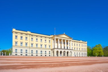 The Royal Palace in Oslo city, Norway. clipart