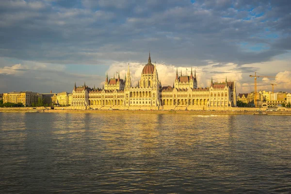 Budapest city skyline with Parliament Building and Danube River in Hungary.