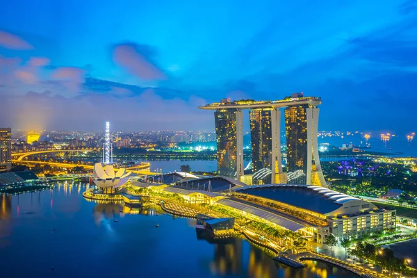 Panorama Vista Horizonte Cidade Singapura — Fotografia de Stock