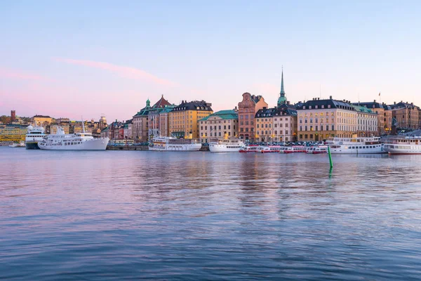 Stockholm Panoramę Zmierzchu Centrum Sztokholmu Szwecja — Zdjęcie stockowe
