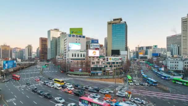 Soul Jižní Korea Prosince 2017 Časová Prodleva Náročném Provozu Soulu — Stock video