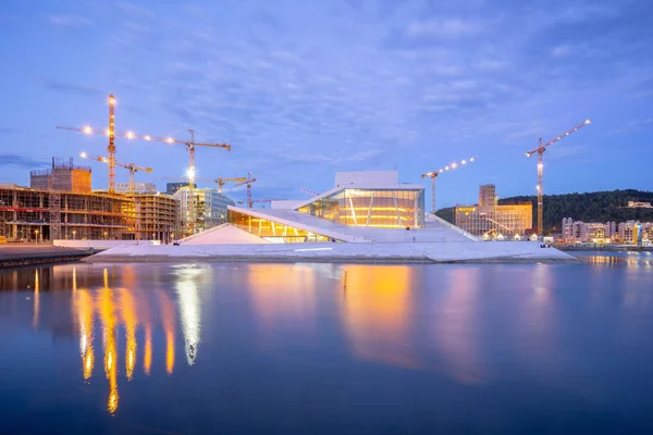 Oslo Opera House at night in Oslo, Norway