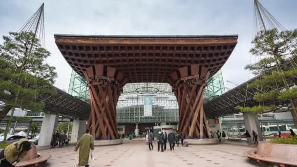 Καναζάβα Ιαπωνία Φεβρουάριος 2019 Tsuzumimon Gate Timelapse Cityscape Kanazawa Στην — Αρχείο Βίντεο