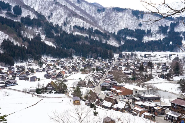 Nieve de invierno de Shirakawago en Gifu, Japón — Foto de Stock