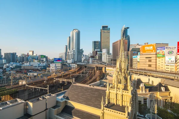 Linha do horizonte da paisagem urbana de Nagoya no Japão — Fotografia de Stock