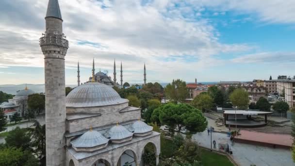 Stanbul Silueti Ile Sultanahmet Camii Zaman Atlamalı Stanbul City Türkiye — Stok video