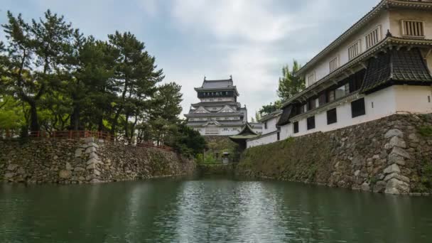 Kokura Castle Landmark Kitakyushu Japan Timelapse Timelapse Tijd — Stockvideo