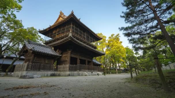 Templo Shofukuji Zen Com Pôr Sol Fukuoka Japão Lapso Tempo — Vídeo de Stock