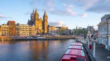 Amsterdam şehir silueti Amsterdam şehir, Hollanda zaman atlamalı