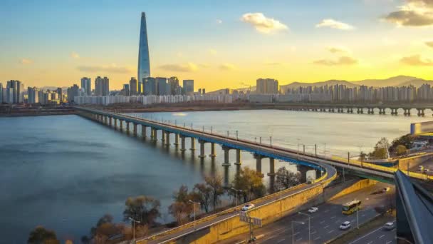 Time Lapse Video Seoul Paesaggio Urbano Corea Del Sud — Video Stock