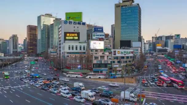 Seul Korea Południowa Grudnia 2017 Upływ Czasu Wideo Ruchliwego Ruchu — Wideo stockowe
