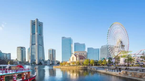 Time Lapse Vídeo Yokohama Skyline Japan — Vídeo de Stock
