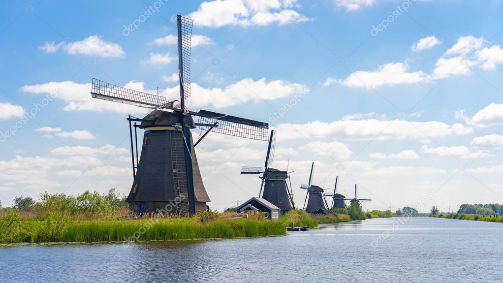 Kinderdijk Village in the municipality of Molenlanden, in the province of South Holland, Netherlands