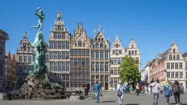 Antwerp, Belçika 'da Markt Kare video zaman aşımı.